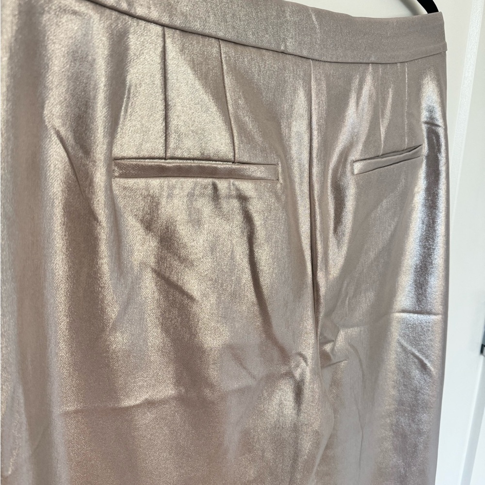 Express Champagne Metallic Pants Size 14l - image 6